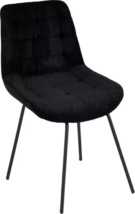 Xenos Eetkamerstoel ribstof zwart 84x52x52cm