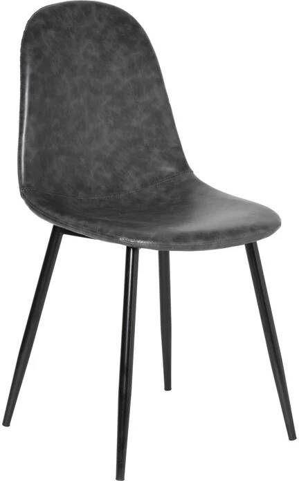 Xenos Eetkamerstoel Ivy kunstleer antraciet 88x53x44 cm