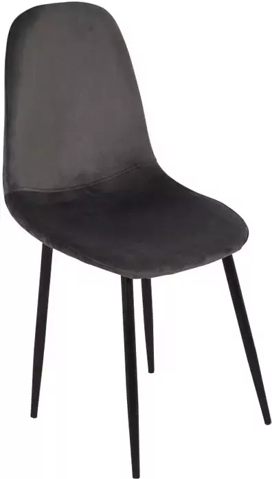 Xenos Eetkamerstoel Ivy velvet grijs 88x44x53 cm