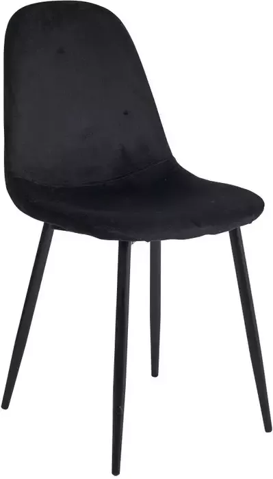Xenos Eetkamerstoel Ivy velvet zwart 88x44x53 cm