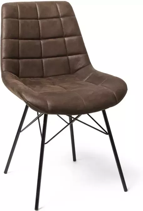 Xenos Eetkamerstoel suedine bruin 81x52x57 cm