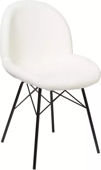 Xenos Eetkamerstoel teddy wit 85x55x52 cm