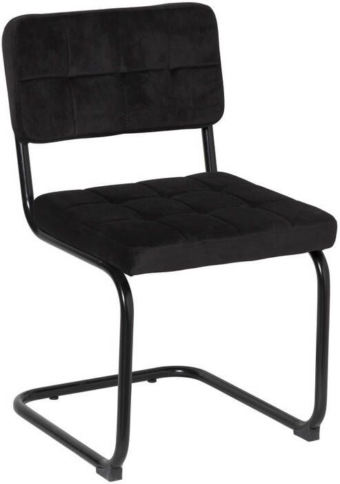 Xenos Eetkamerstoel Yara velvet zwart 82.5x56x55 cm