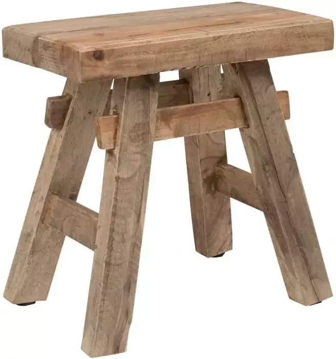 Xenos Handmade krukje Ubud recycle hout 45x27x45 cm - Foto 1